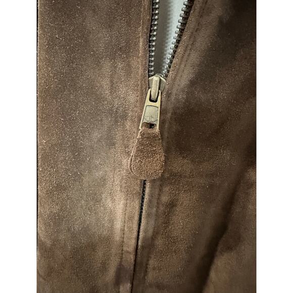 Dockers 100% Leather Suede Full Zip Jacket Men XL Grunge Dark Academia Twee VTG - Picture 10 of 10